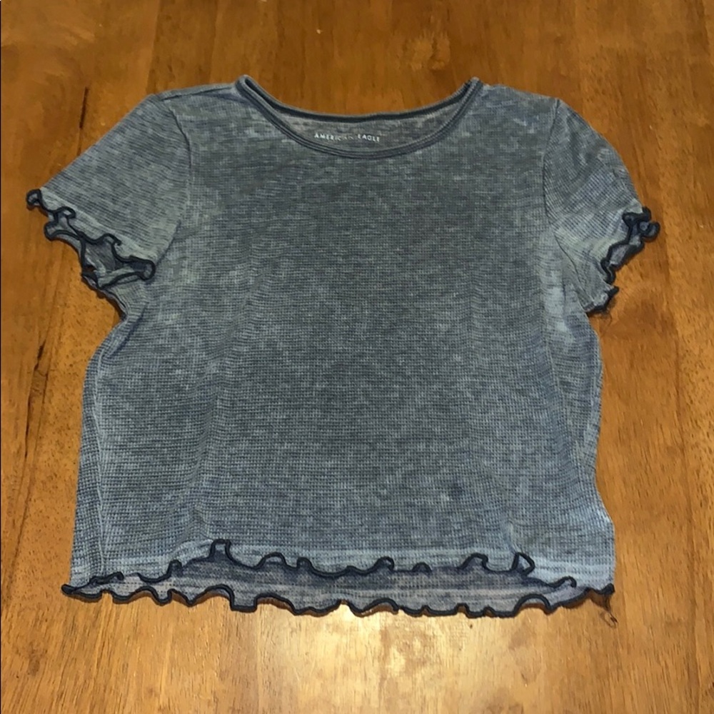 American Eagle ruffle tissue tee